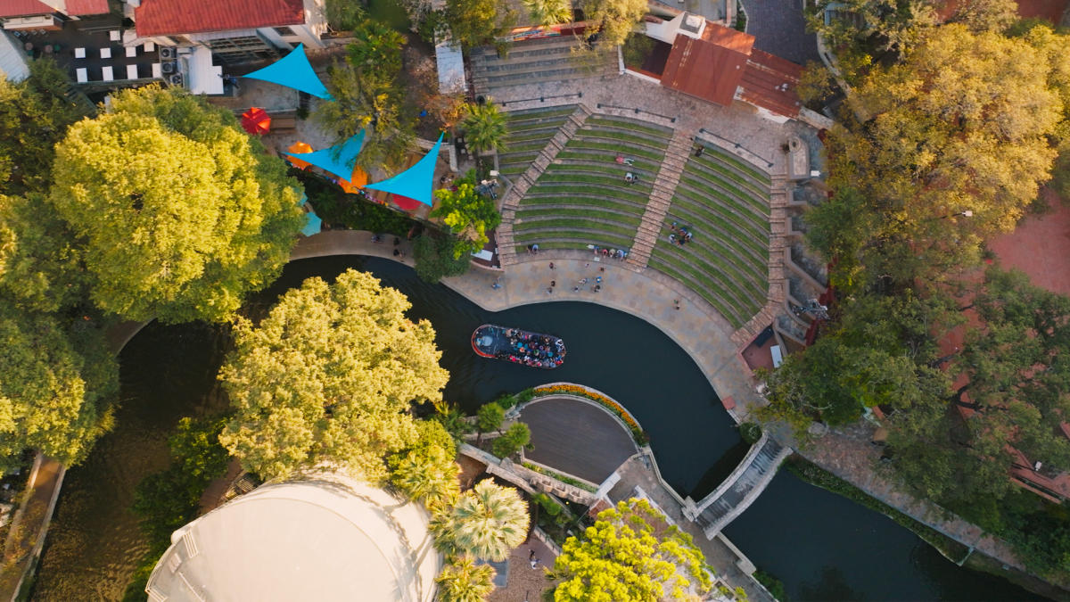 Overhead view of San Antonio River Walk